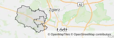 Mapa z zaznaczonym Aleksandrowie Łódzkim