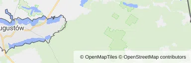 Mapa z zaznaczonym Augustowem