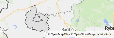 Mapa z zaznaczonym Baborowem