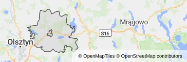 Mapa z zaznaczonym Barczewem