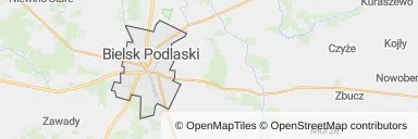 Mapa z zaznaczonym Bielsku Podlaskim