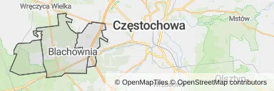 Mapa z zaznaczoną Blachowni