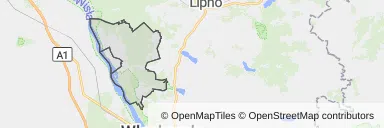 Mapa z zaznaczonym Bobrownikami