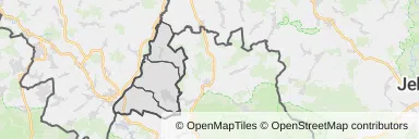 Mapa z zaznaczoną Bogatyni