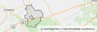 Mapa z zaznaczonym Bolimowem