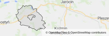 Mapa z zaznaczonym Borku Wielkopolskim