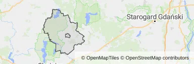 Mapa z zaznaczonym Brusami