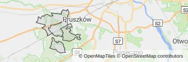 Mapa z zaznaczonym Brwinowem