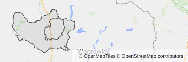 Mapa z zaznaczonym Budzyniu