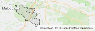 Mapa z zaznaczonym Chęcinami