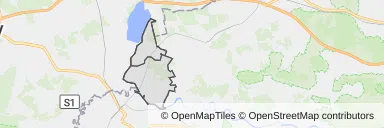 Mapa z zaznaczonym Chełmkiem