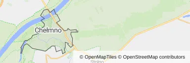 Mapa z zaznaczonym Chełmnem