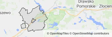 Mapa z zaznaczonym Chociwelu