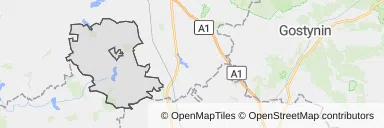 Mapa z zaznaczonym Chodczem