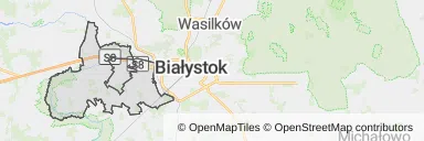 Mapa z zaznaczonym Choroszczy