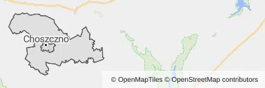 Mapa z zaznaczonym Choszcznem