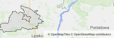 Mapa z zaznaczonym Ciepielowem