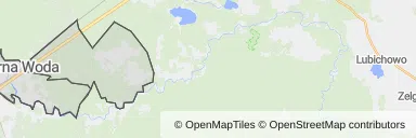 Mapa z zaznaczoną Czarnej Wodzem