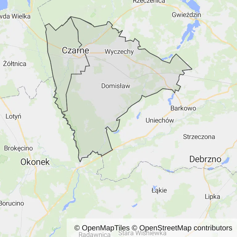 Mapa z zaznaczonym Czarnem
