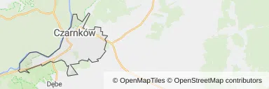 Mapa z zaznaczonym Czarnkowem