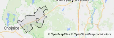 Mapa z zaznaczonym Czerskiem