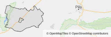 Mapa z zaznaczoną Człopem