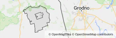 Mapa z zaznaczoną Dąbrowie Białostockiej