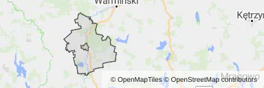 Mapa z zaznaczonym Dobrym Mieścem