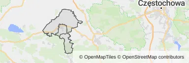 Mapa z zaznaczonym Dobrodzieniu