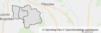 Mapa z zaznaczoną Dobrzycy