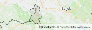 Mapa z zaznaczoną Dukli