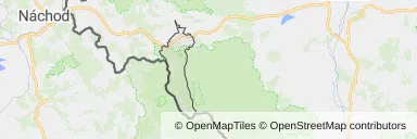 Mapa z zaznaczonym Dusznikach-Zdroju