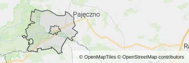 Mapa z zaznaczonym Działoszynem