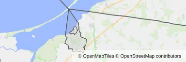 Mapa z zaznaczonym Fromborkiem