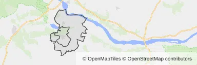 Mapa z zaznaczonym Gąbinem