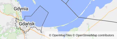 Mapa z zaznaczonym Gdańskiem