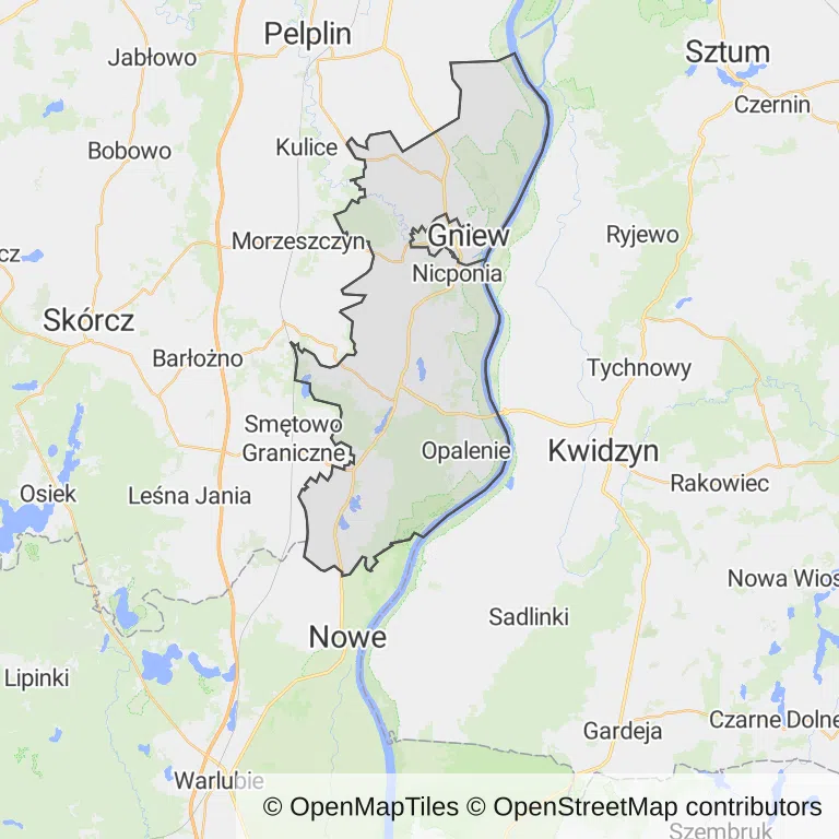 Mapa z zaznaczonym Gniewem