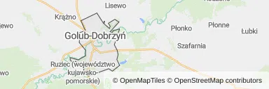 Mapa z zaznaczonym Golubiu-Dobrzyniu