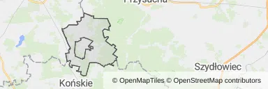 Mapa z zaznaczonym Gowarczowem