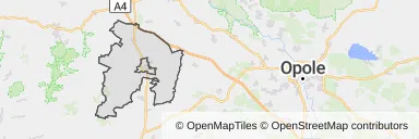 Mapa z zaznaczonym Grodkowem