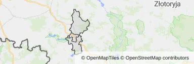 Mapa z zaznaczonym Gryfowie Śląskim