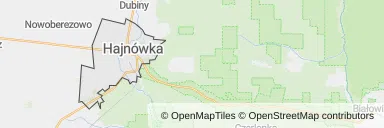 Mapa z zaznaczoną Hajnówką