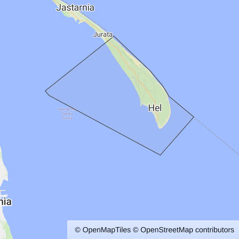 Mapa z zaznaczonym Helu