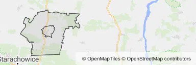 Mapa z zaznaczoną Iłży