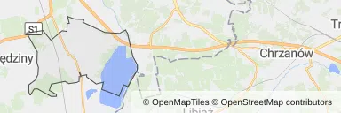 Mapa z zaznaczonym Imielinem