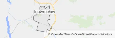 Mapa z zaznaczonym Inowrocławiu