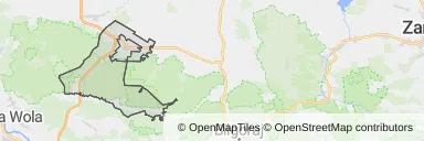 Mapa z zaznaczonym Janowie Lubelskim