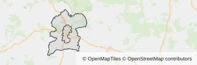 Mapa z zaznaczonym Jarocinem