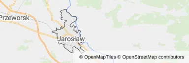 Mapa z zaznaczonym Jarosławiu