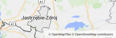 Mapa z zaznaczonym Jastrzębiu-Zdroju